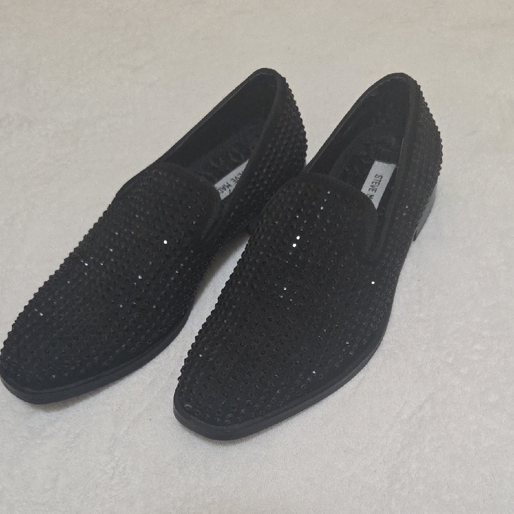 Steve Madden Black Sparkle Slip-Ons